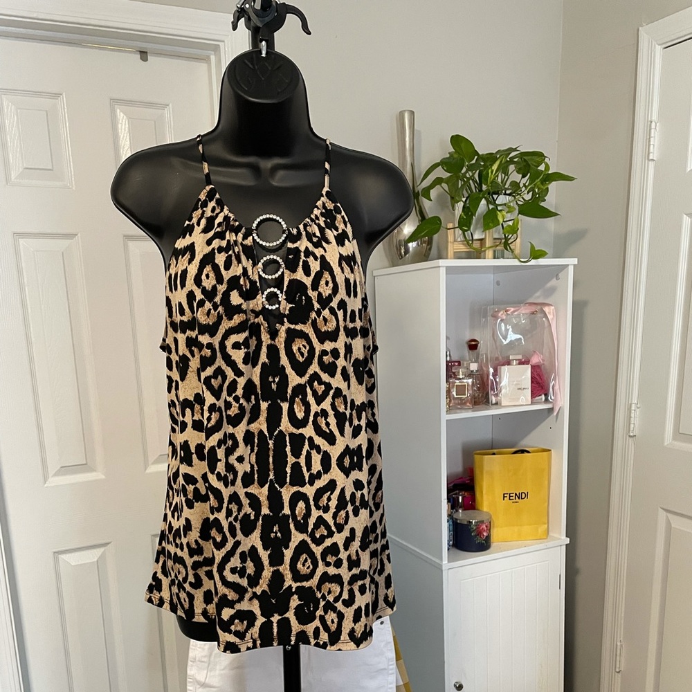 INC Leopard Tank Top